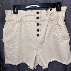 Stylish High Waist Cream Shorts for Women